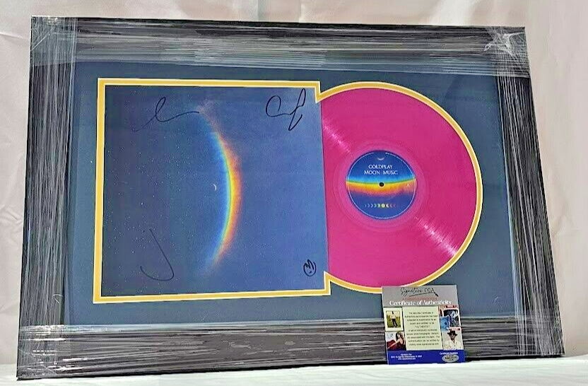 Cold Play Band  Signed Moon music  LP Vinyl Autographed COA Chris Martin