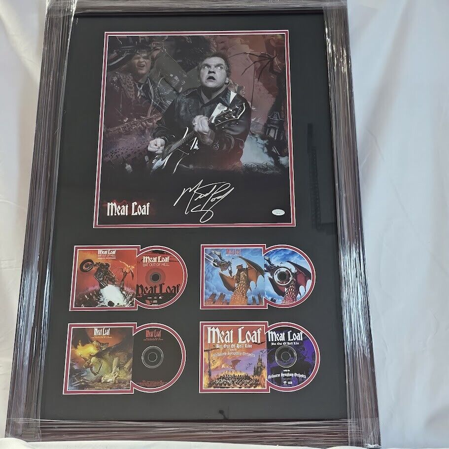 Meat Loaf Meatloaf Signed Autographed Bat out Of Hell CDs 17x15 poster JSA COA