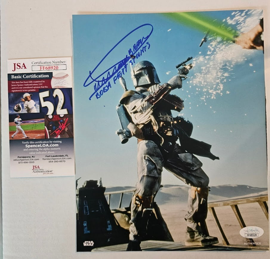 Dickey Beer Boba Fett Stunt 8x10 Signed Star Wars Official JSA COA