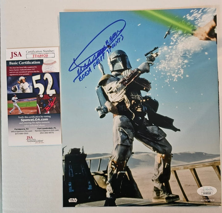 Dickey Beer Boba Fett Stunt 8x10 Signed Star Wars Official JSA COA