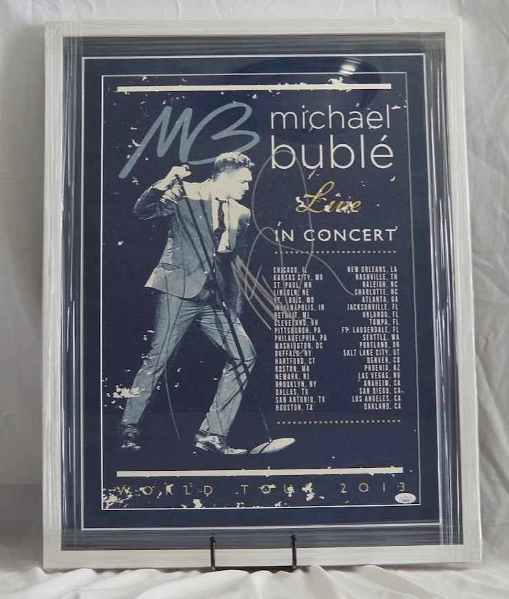 Michael Buble signed poster2023 tour JSA Certified COA Framed