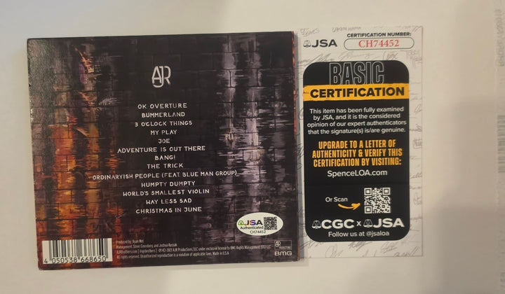 AJR Band SIGNED OK Orchestra CD Autographed JSA Certified Framed