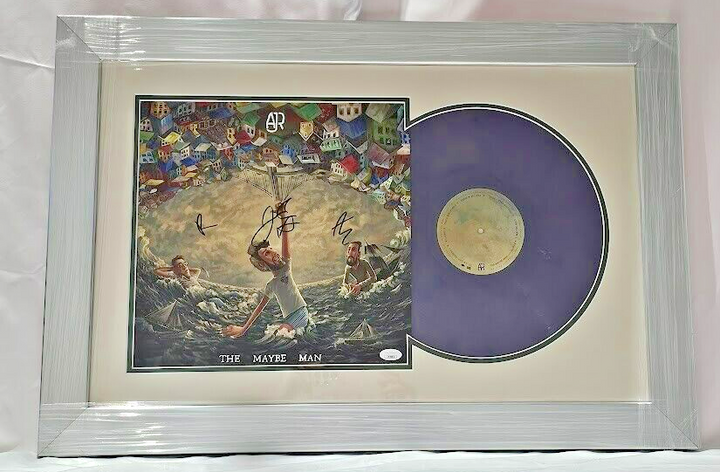 AJR SIGNED The Maybe Man Purple LP   Autographed JSA Certified Framed