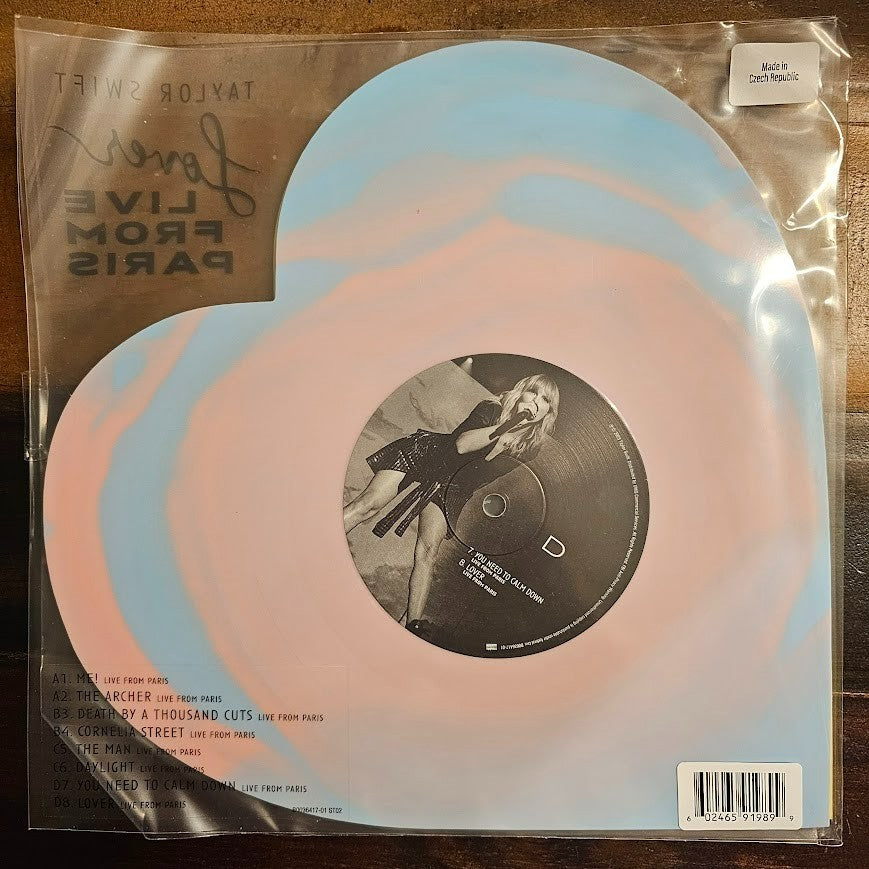 New Taylor Swift LOVER Live From Paris Heart Shaped Vinyl Record LP Sealed 2023