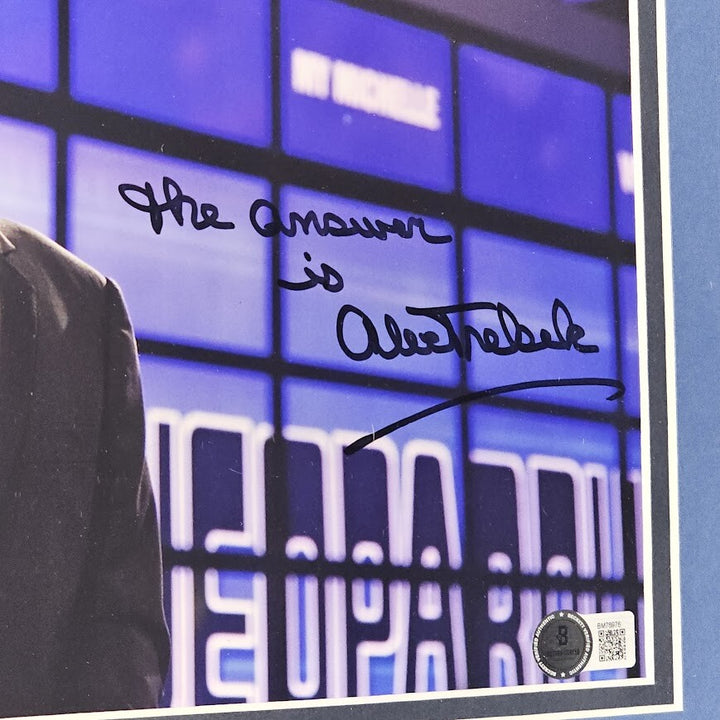 Alex Trebec Ken Jennings Jeopardy Signed Autographed Pictures Framed Becket COA