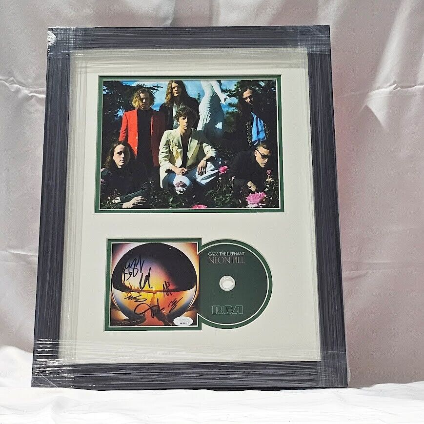 Cage the Elephant Signed Autograph Neon Pill CD Framed JSA COA  Certified