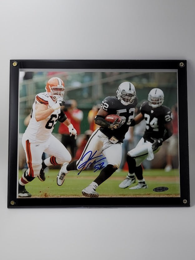 Kirk Morrison Signed 8X10 Photo Autograph Raiders Browns Picture UDA Upper Deck