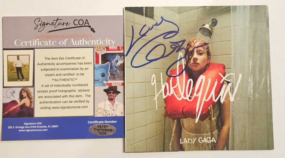 Lady Gaga Signed Harlequin Autographed CD  Authenticated COA