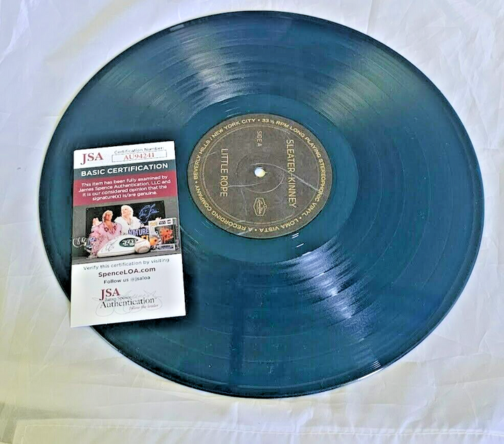 Sleater Kinney Band Signed autographed LITTLE ROPE Blue Vinyl LP RECORD JSA COA