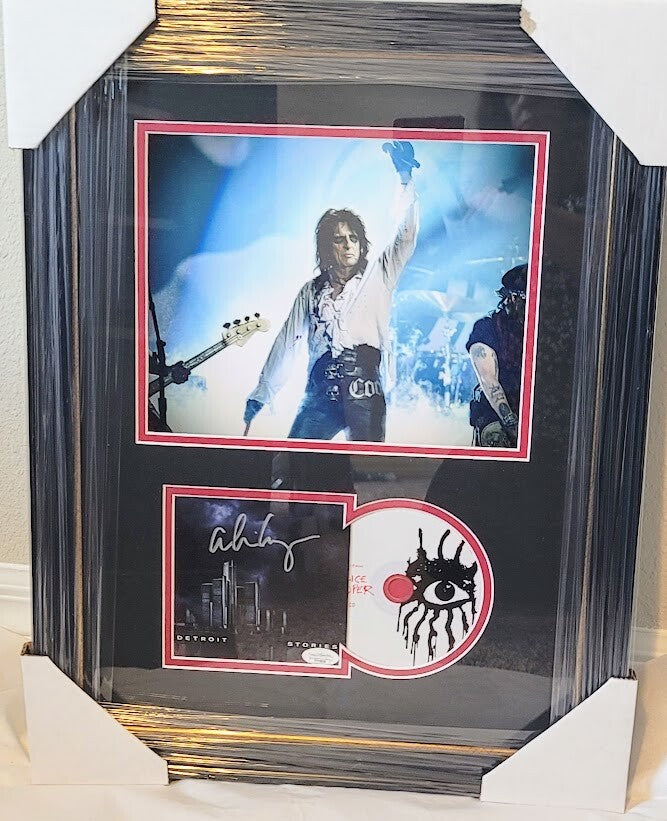 Alice Cooper SIGNED FRAMED Detroit Stories CD Autographed JSA certified Gift*