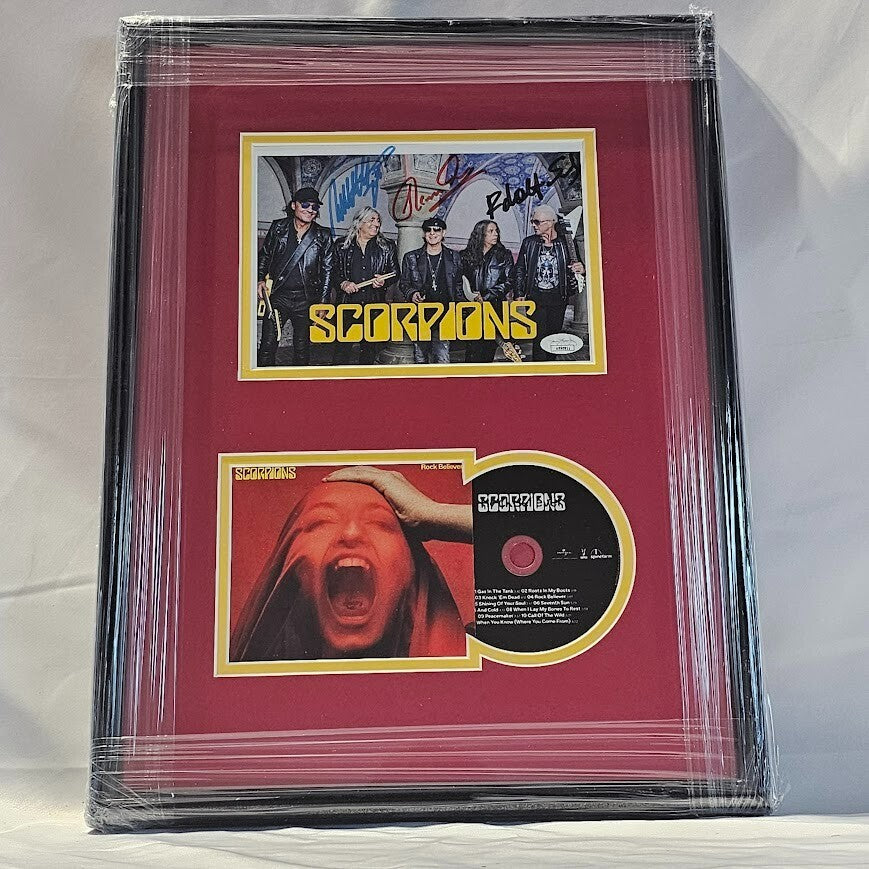 Scorpions band  Signed Autographed Rock Believer  Art Card JSA framed