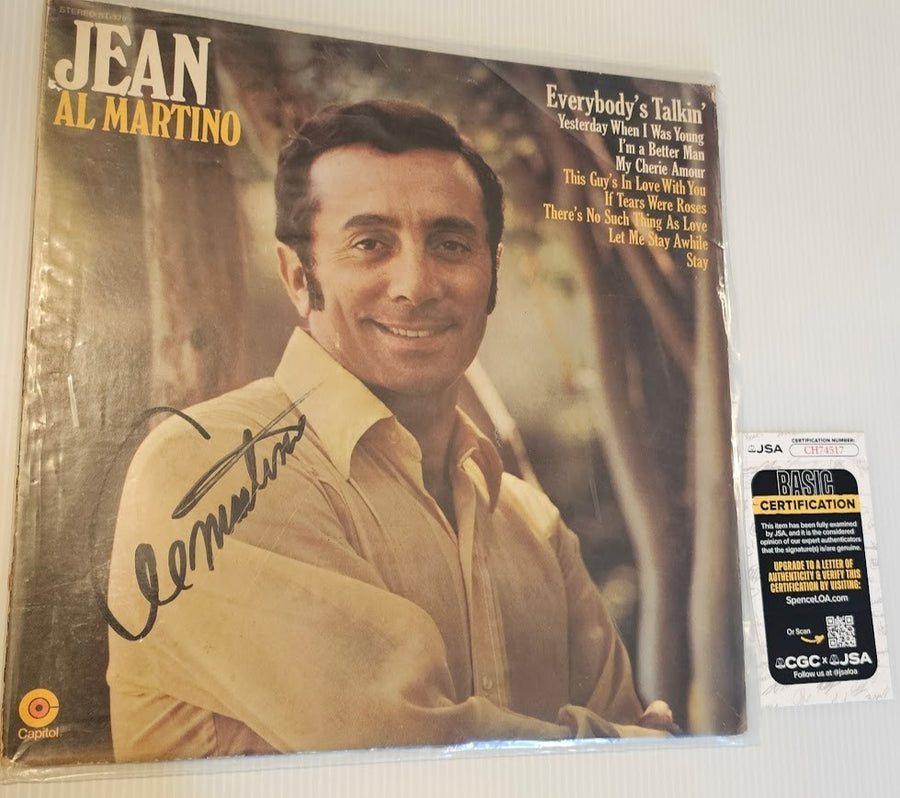 Jean Al Martino  SIGNED Vinyl LP Everybody's Talking  AUTOGRAPHED INSERT JSA COA