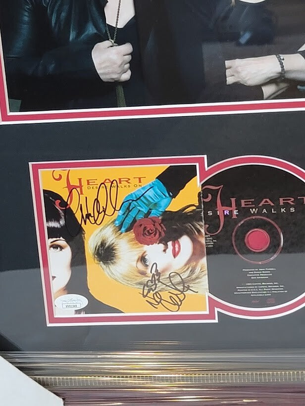 Heart Ann & Nancy Wilson signed CD Desire Walks On Autographed Framed JSA