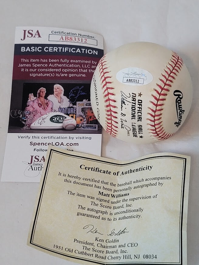 Matt Williams Autographed Signed Baseball JSA COA