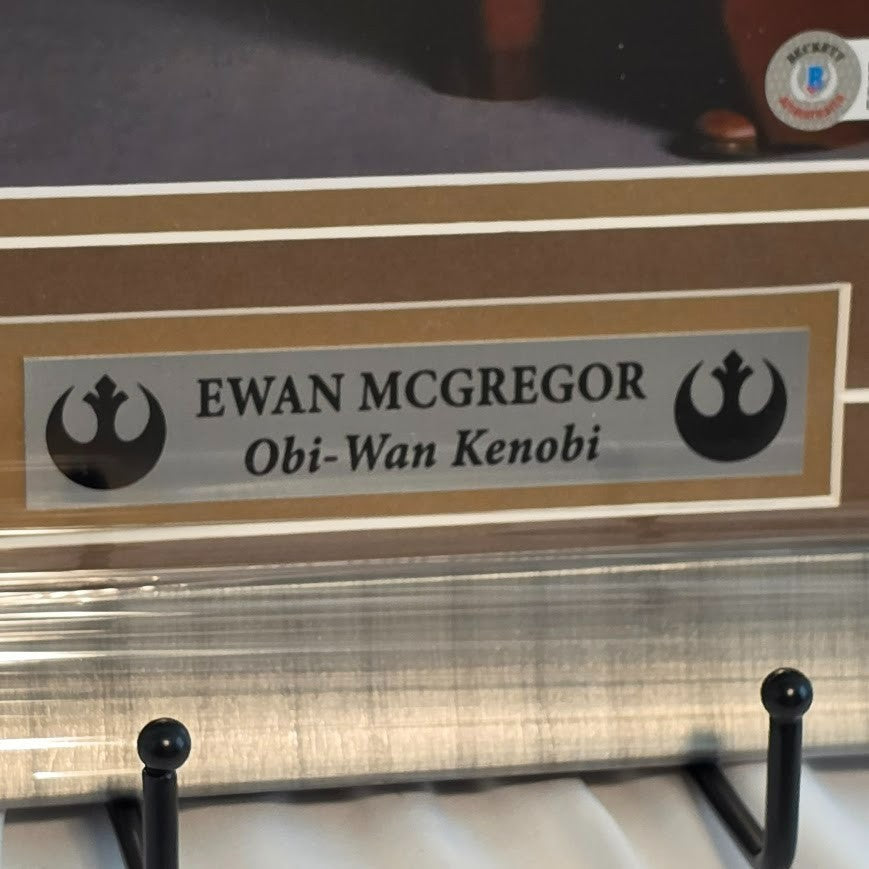 Star Wars Ewan Mcgregor Signed Obi Wan Kenobi Signed 8 X 10 Beckett COA FRAMED