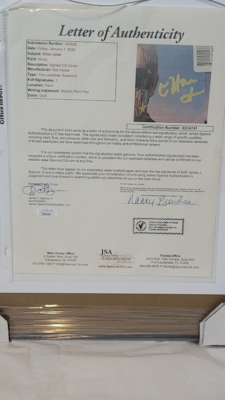 Elton John signed autographed CD  Framed JSA Letter of Authenticity Lockdown