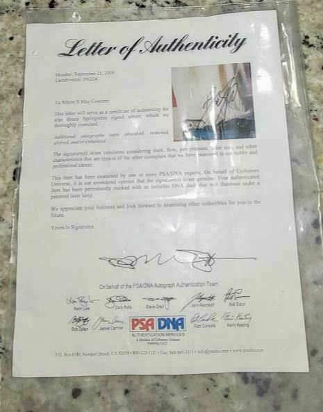Bruce Springsteen Signed Autographed Album LP Born in the USA PSA DNA Certified