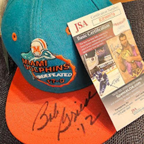 Bob Griese Miami Dolphins  Autographed Baseball Hat JSA COA #12 Undefeated 17-0