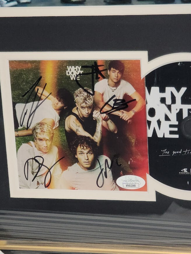 FULL BAND SIGNED WHY DON'T WE THE GOOD TIMES AND THE BAD ONES CD Framed WDW