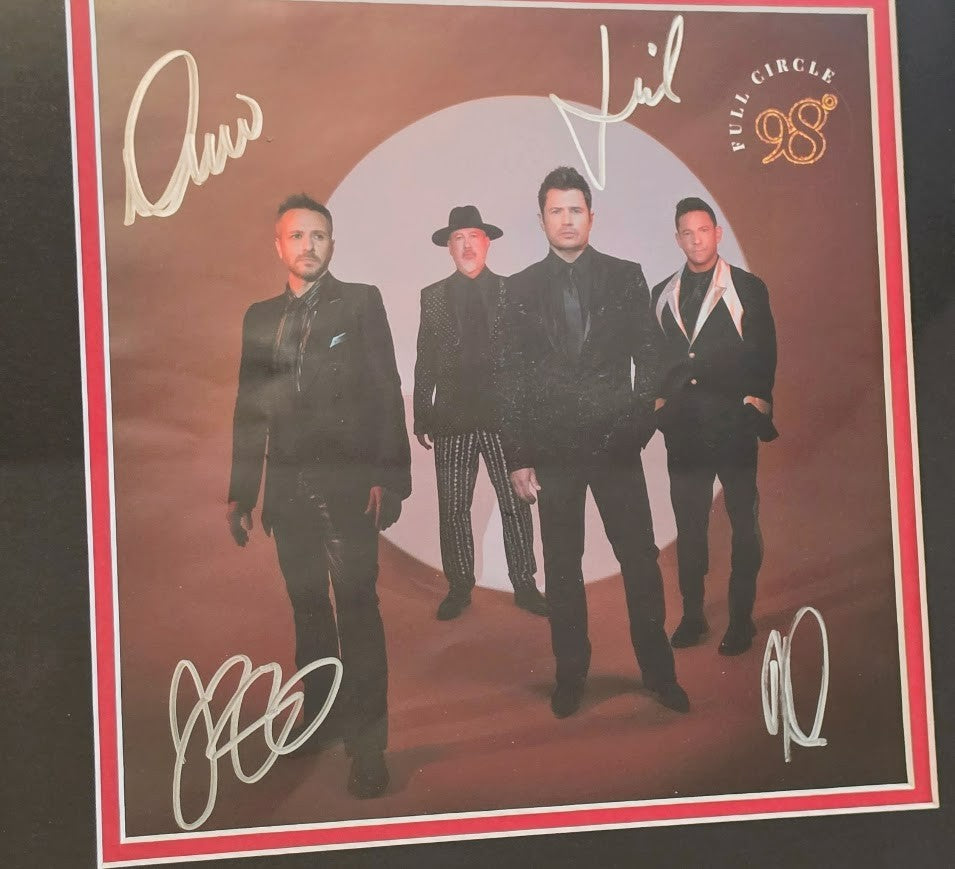 98 Degrees Band Signed Autographed Picture Full Circle CD JSA COA FRAMED