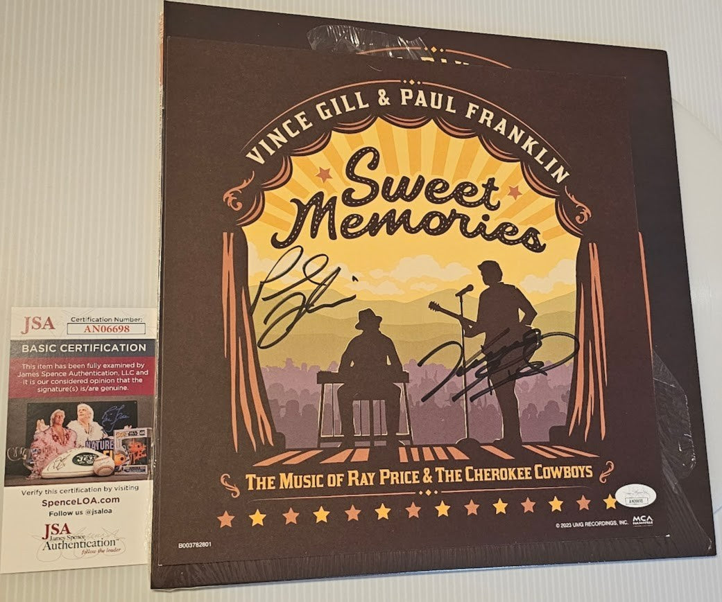 Vince Gill Paul Frank Signed Autographed Sweet Memories LP Record Vinyl JSA  COA