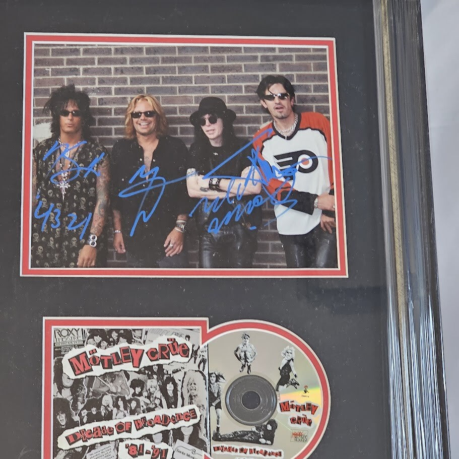 Motley Crue band Signed Autographed Picture RARE JSA LOA Neil, Lee, Sixx, Mars