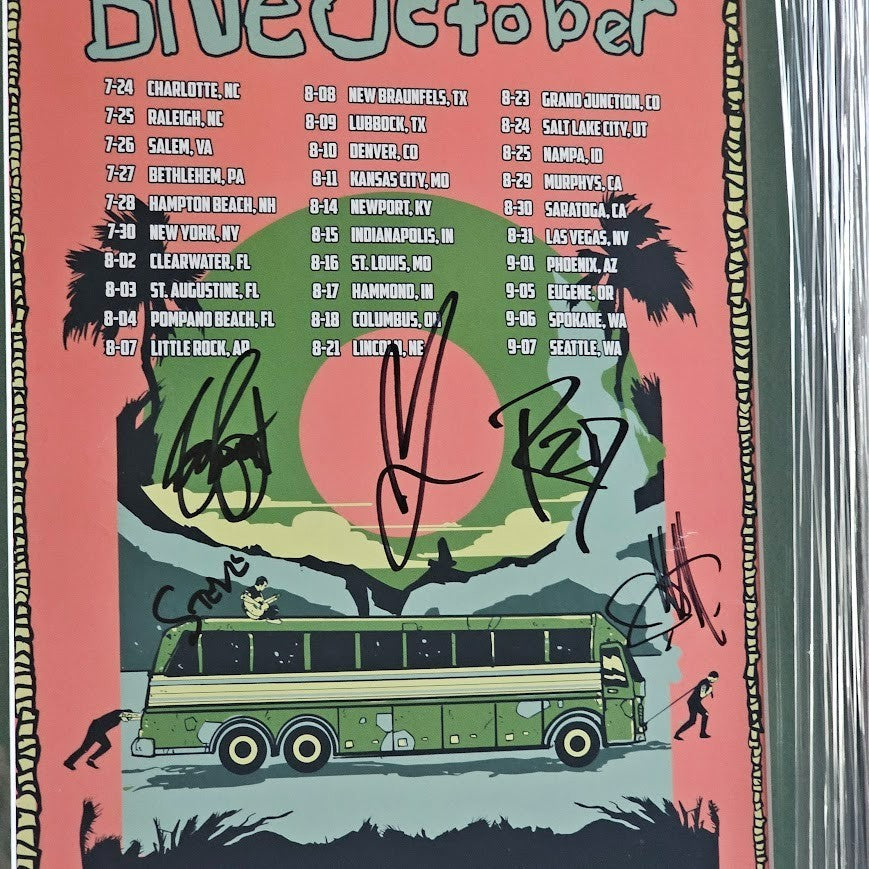 Blue October band  Signed Concert poster  2024 Summer Tour JSA Framed