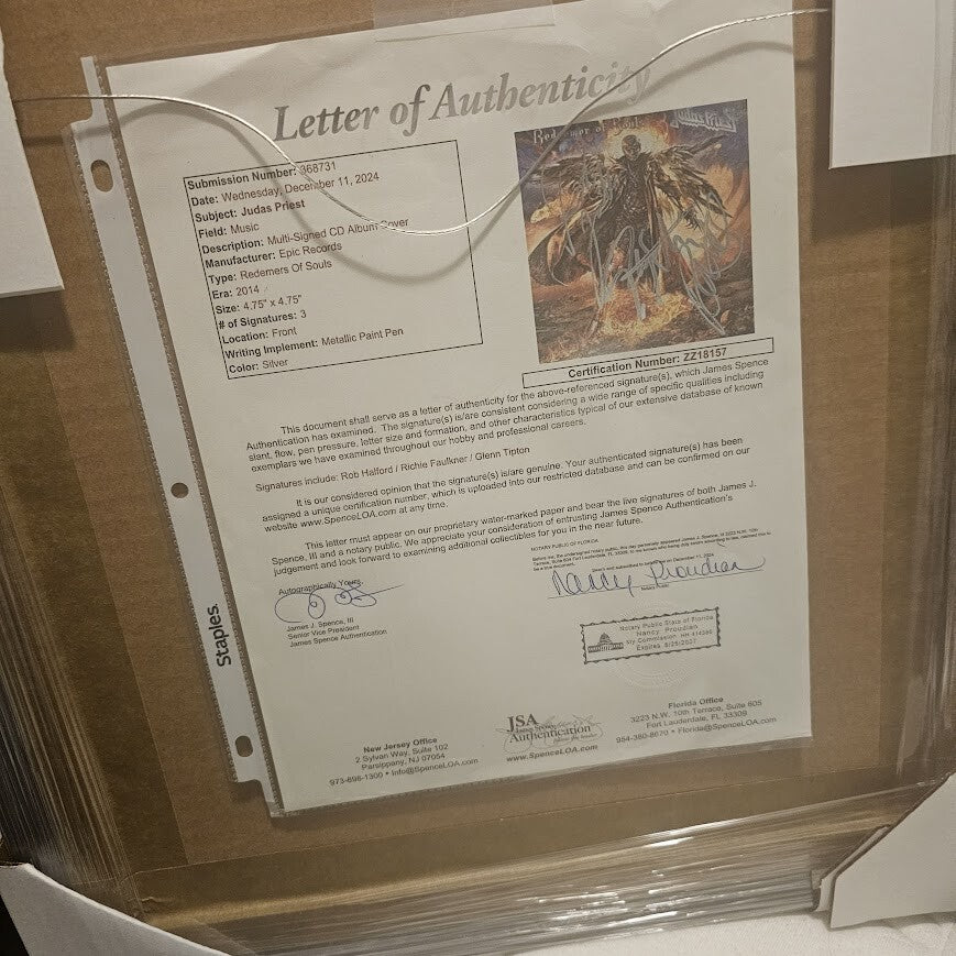 Judas Priest  Band Signed CD Framed Redeemer of Souls Autographed JSA LOA