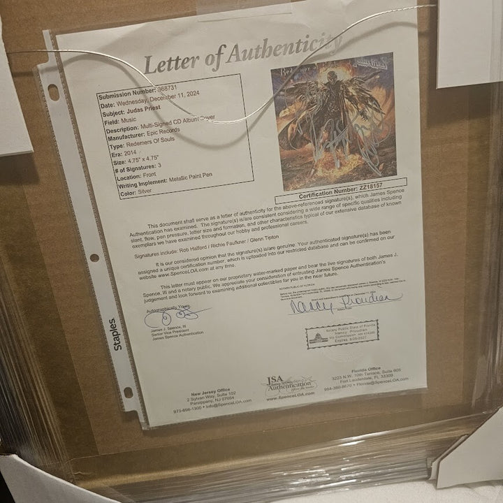 Judas Priest  Band Signed CD Framed Redeemer of Souls Autographed JSA LOA