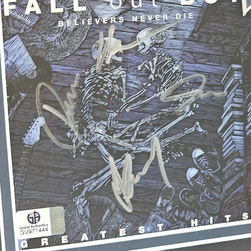 Fall Out Boy Band Signed Believers Never Die CD Global Authentics COA