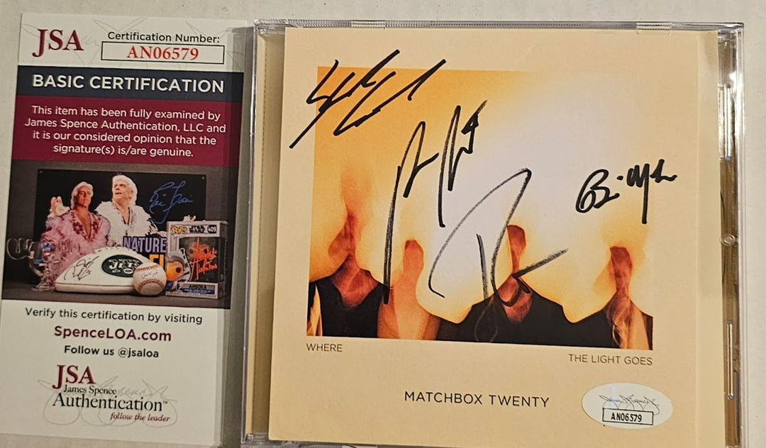 Matchbox 20 Twenty Band  signed autographed Where the Light  Goes CD  JSA COA