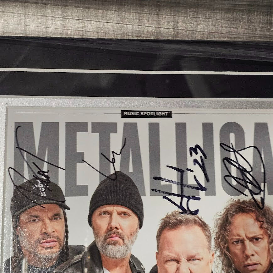Metallica  Autographed Signed Magazine cover Certified Framed Very Rare