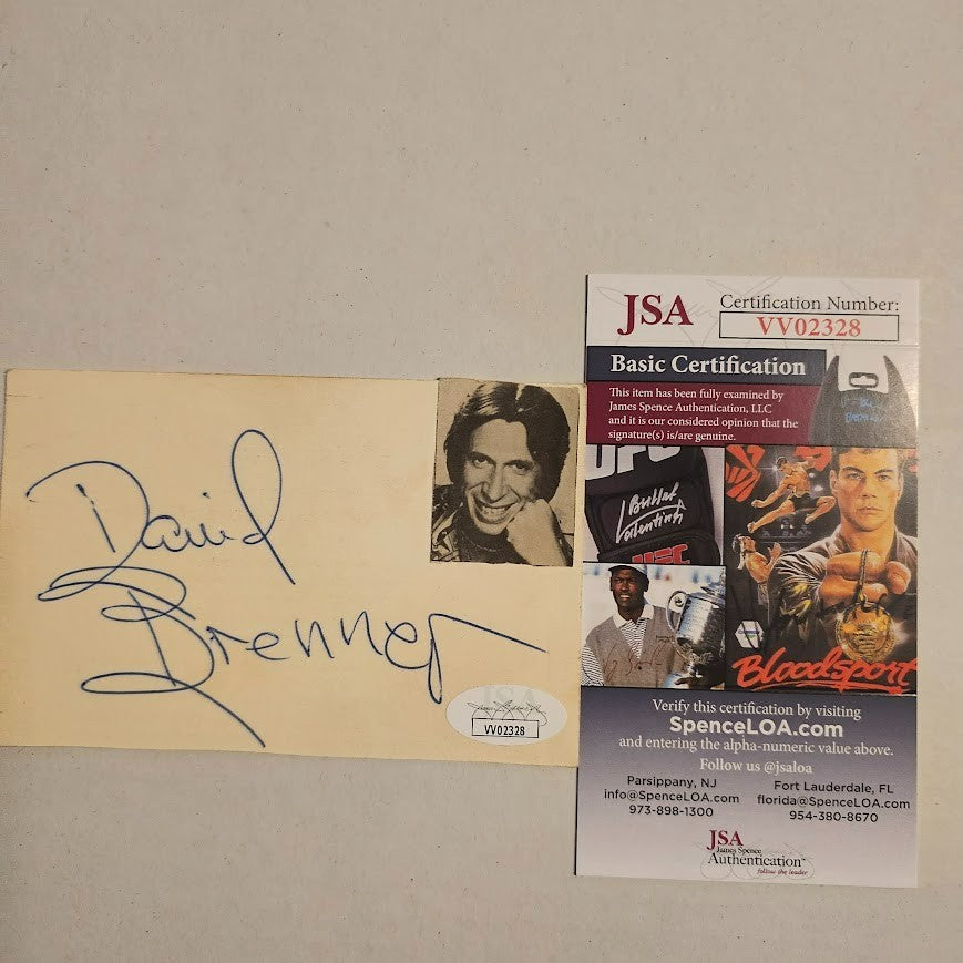 David Brenner Signed 3x5 Index Card Autographed JSA COA