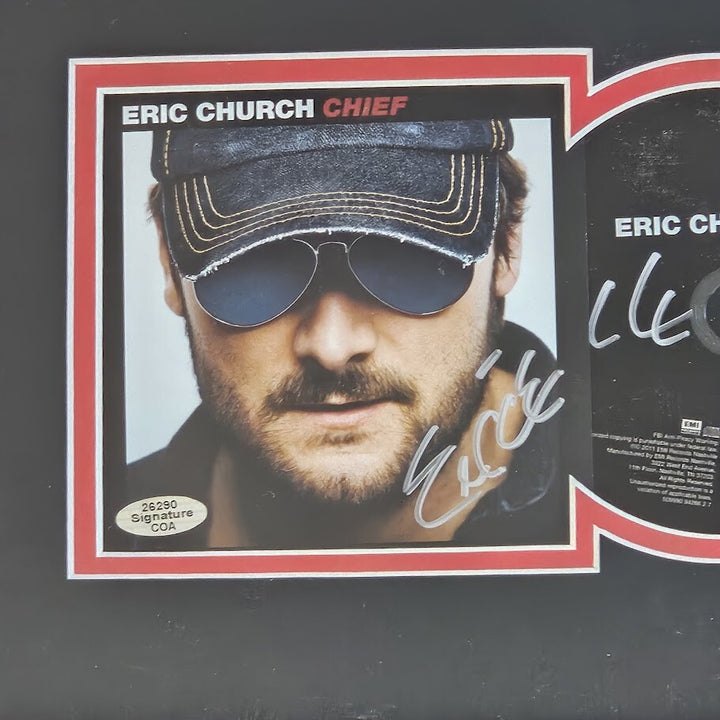 Eric Church Signed Autographed Chiefs CD  Framed COA