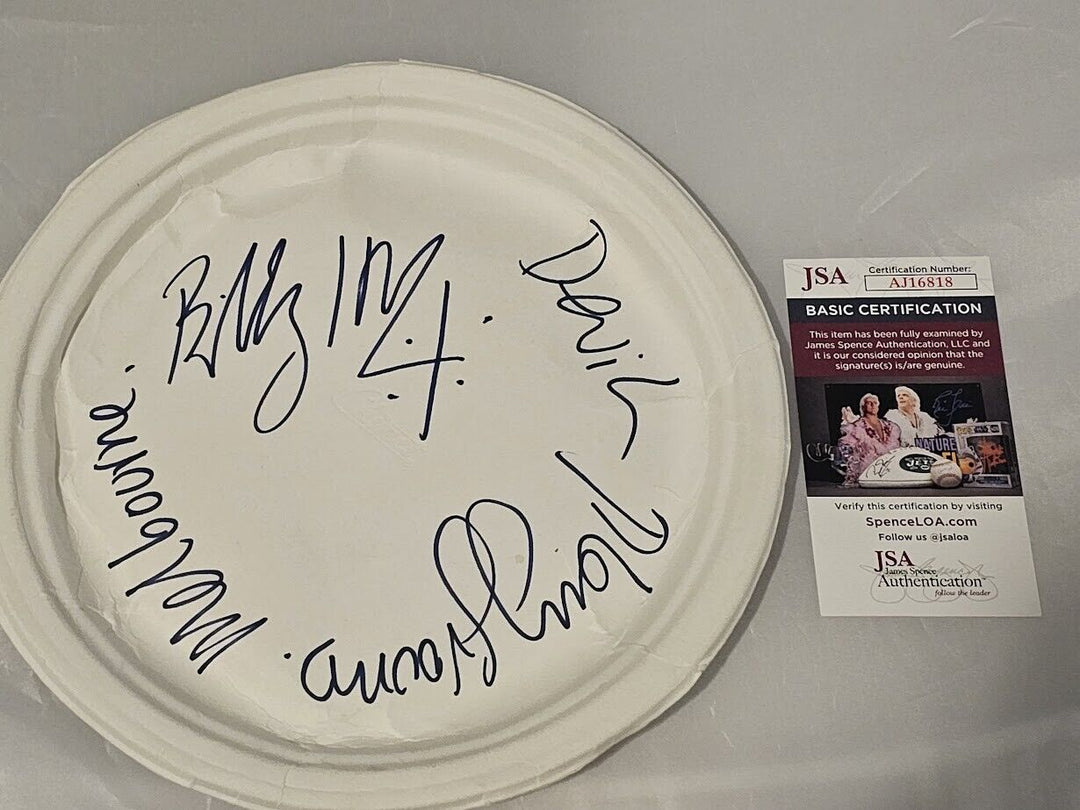 Billy Idol  Signed Autographed plate   JSA framed One of a kind  item