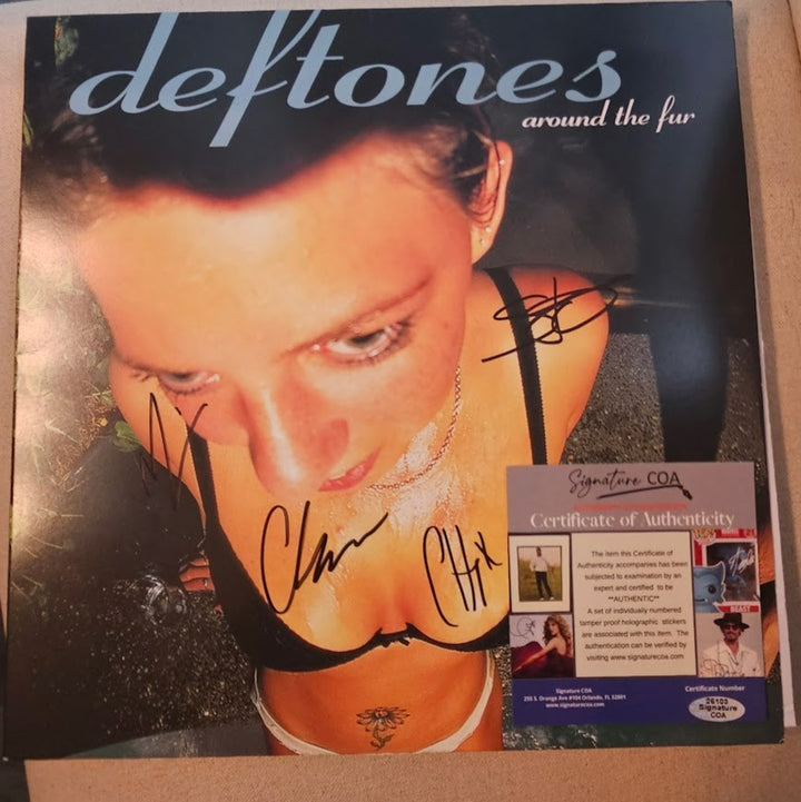 Deftones Band Signed autographed Around the Fur LP Record Vinyl  Def TonesCOA