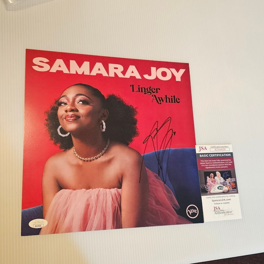 Samara Joy  Signed Autographed LP Record insert   Linger a While    JSA COA