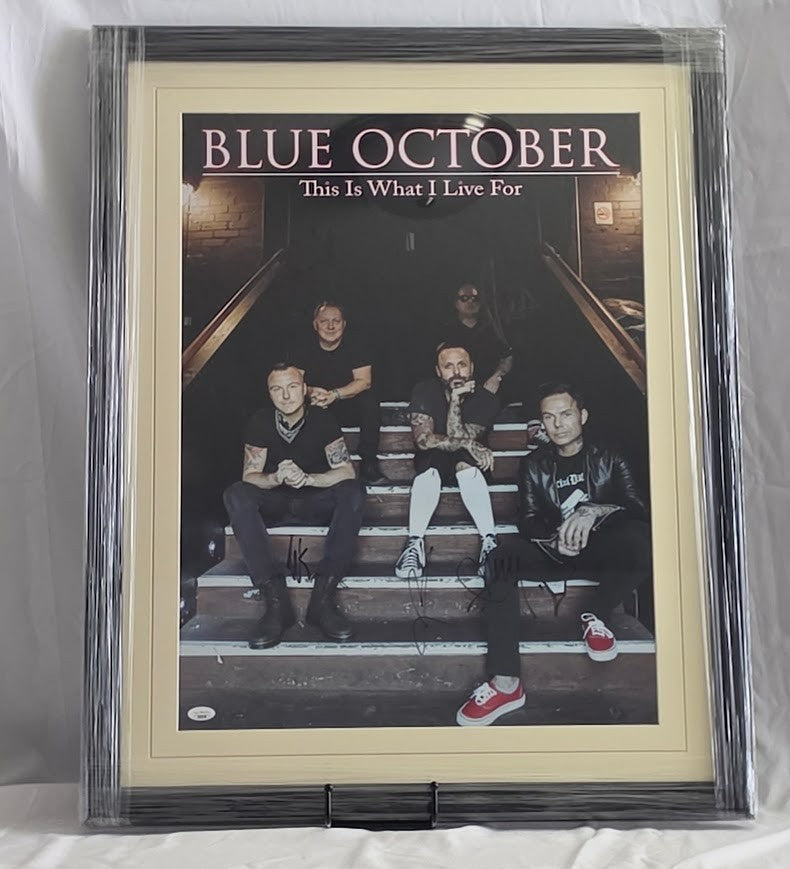 Blue October signed poster This is What I Live for  JSA Certified COA Framed