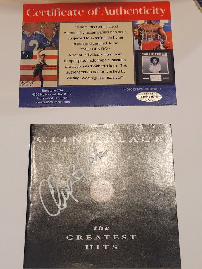 Clint Black Signed Autographed The Greatest Hits CD Certified Framed