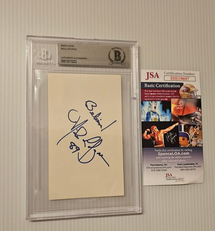 Nils Lofgren  Signed Autographed Index Card JSA Beckett COA Bruce Springsteen