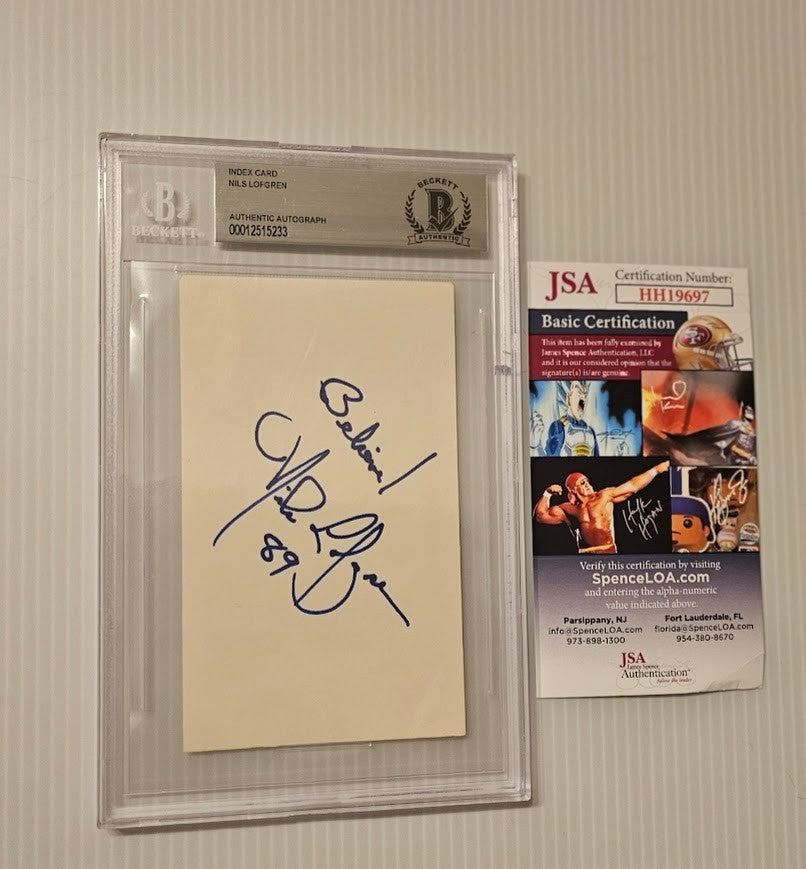 Nils Lofgren  Signed Autographed Index Card JSA Beckett COA Bruce Springsteen