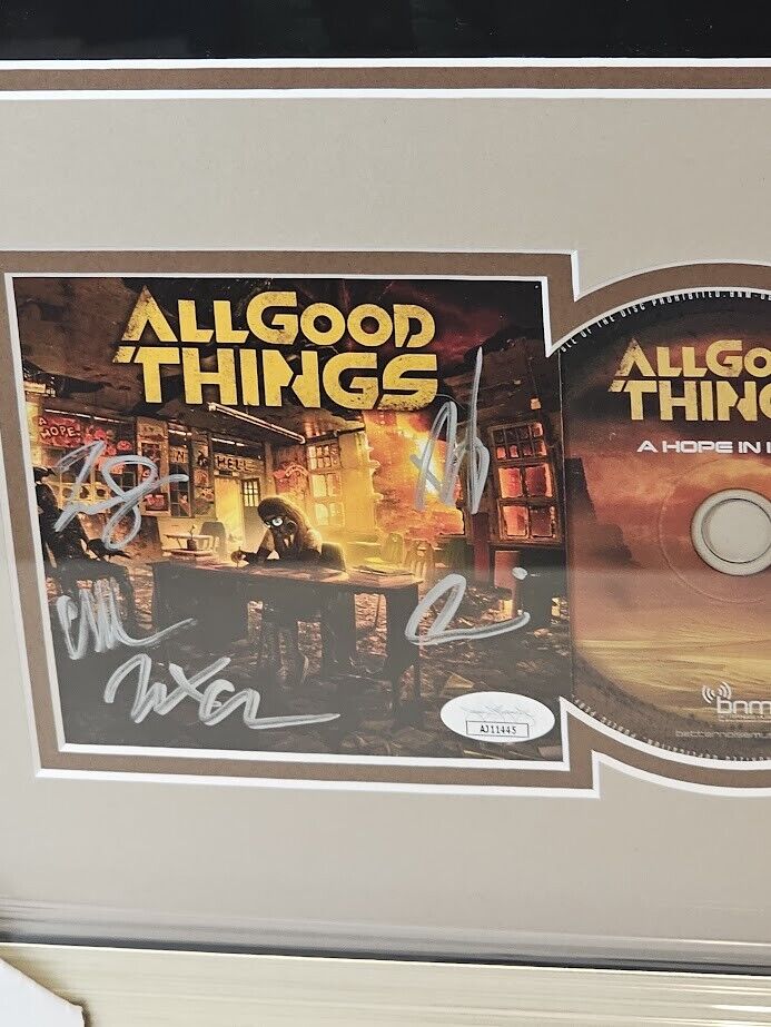 All Good Things band Signed Autographed A Hope in Hell CD JSA framed