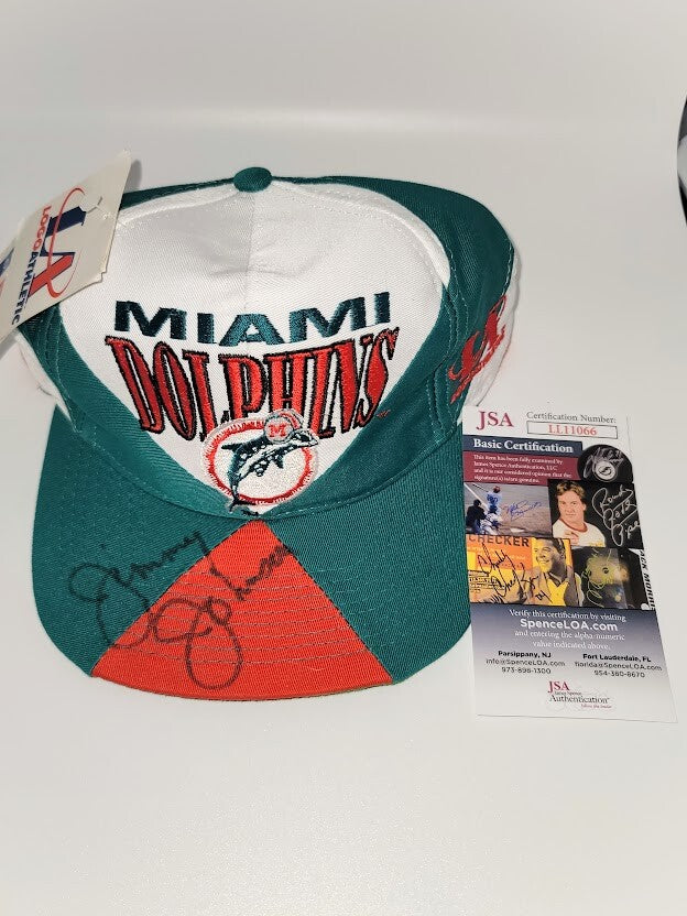 Coach Jimmy Johnson Signed Rare Miami Dolphins Hat COA JSA  Dallas Cowboys