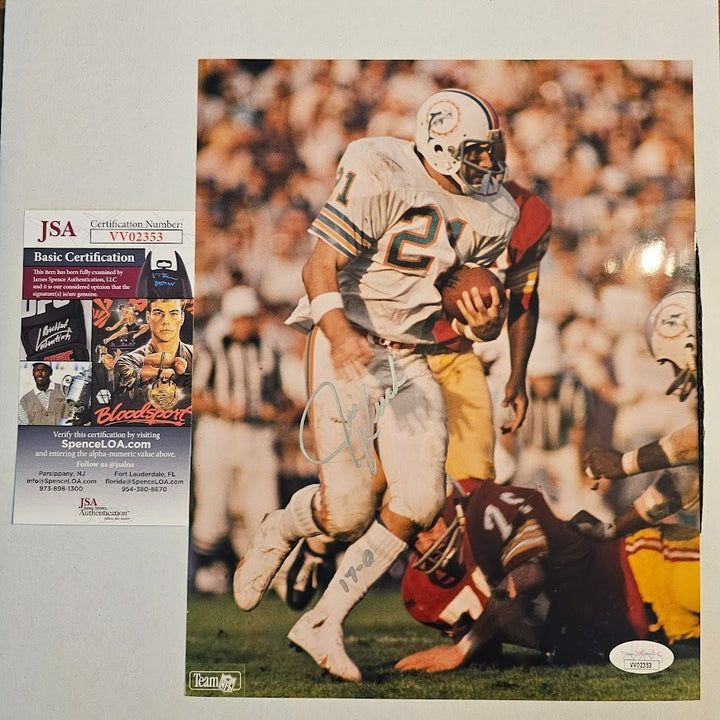 Jim Kick  Signed picture Photo Autographed  Miami Dolphins JSA COA 17-0