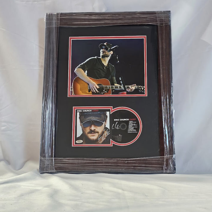 Eric Church Signed Autographed Chiefs CD  Framed COA