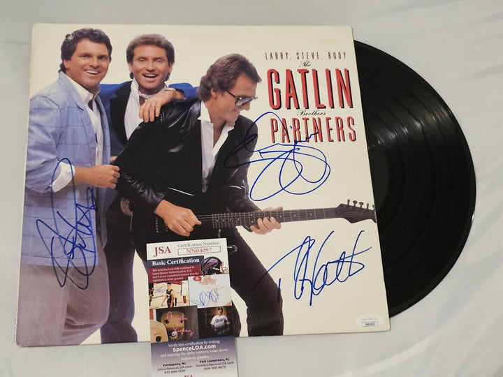 The Gatlin Brothers  Signed Partners  LP Record  JSA COA Steve Larry Rudy