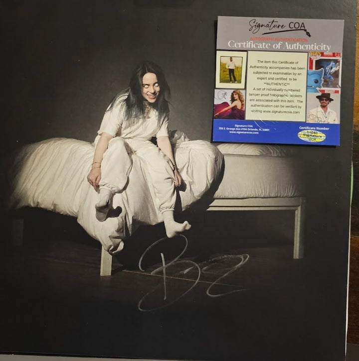 Billie Eilish Signed autographed When We Falll Sleep LP Record Vinyl Glows COA