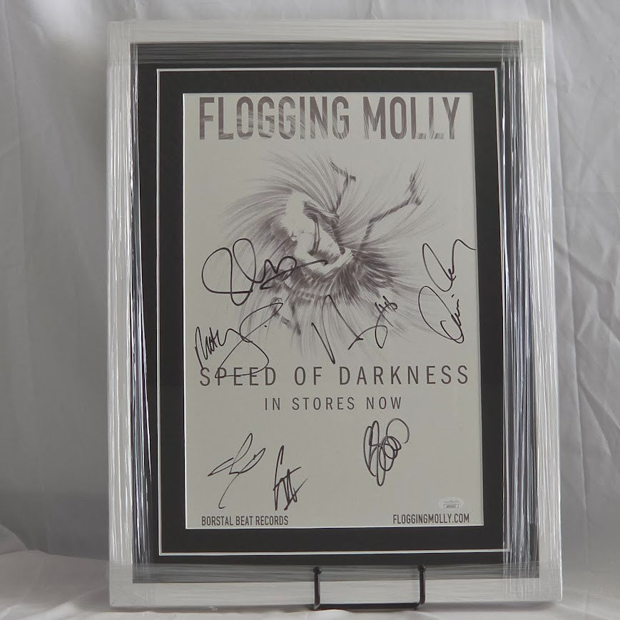Flogging Molly signed poster Speed of Darkness  JSA Certified COA Framed