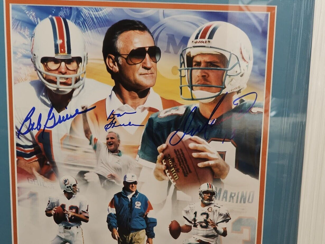 Dan Marino Bob Greise  Shula Miami Dolphins Signed Picture JSA LOA 15 of 533 