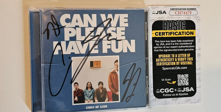 Kings of Leon Band  signed Autographed Can We Please Have Fun CD booklet JSA COA